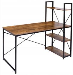  Iskolai Íróasztal Számítógép Fém Loft 100x50cm Könyvespolc 3 Polcos Fésülködőasztal (BIURKO REGAŁ)