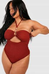 Boohoo KC56220 Boohoo Texturált fürdőruha O-gyűrű kivágással (20) 7XL