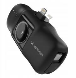 Wozinsky Mini powerbank 5000mAh 15W iPhone Lightning és töltő Apple Watch-hoz fekete (5907769364532)