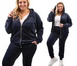 Női velúr melegítőnadrág Plus Size sötétkék méret 54/56