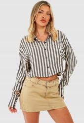 Boohoo Csíkos, Bő, Rövid Ujjú Ingtop, Size L