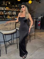 Shein EC14219 Shein Fekete Maxi Ruha Overál Díszített Vállpántokkal (22) XL