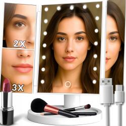 Girmi Kozmetikai Tükör Megvilágított Smink Led Nagyító Kihajtható (BE05)