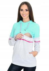  Kismama és szoptatós pulóver M72 menta/szalagos XL