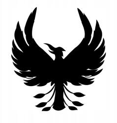 Autós matrica főnix madár 2f 13cm x 15cm