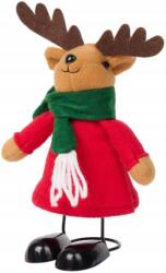  Karácsonyi dekoráció - Rénszarvas piros kabátban és sálban