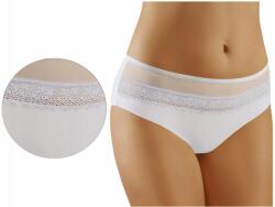 Emili Bugyi hálóval és csipkével Cheryl, XL, Fehér (Białe majtki z siateczką i koronką w pasie)