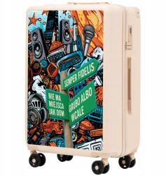 Wings Közepes méretű bőrönd 4 keréken Abs Wings gurulós poggyász (CS-BNT01-M-WHITE-T5)