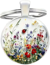 Kincsecske Kollekció Virágos kulcstartó katicabogárral