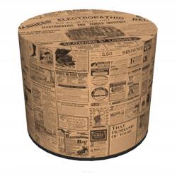 Bertoni puff könnyű, stabil, nyomott mintás puff henger, Newspaper minta (PU710)