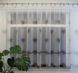 Polontex Mg Függöny Fehér Szív világos barna AD07 magasság 150cm 0, 5m (ad07)