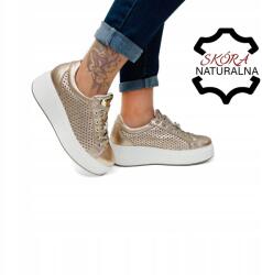  Arany Bőr Nagyon Puha Könnyű Cipő Sneaker Vastag Talppal 37-ES (IGI7657200-01-SK-G1/2)
