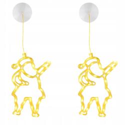 LED-es karácsonyi lámpák Ablak dekoráció karácsonyra 2 db Mikulás (X0023MV86L)