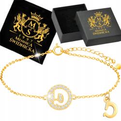 Mennica Świdnicka Karkötő Arany Ezüst 925 Női Aranyozott Celeb D betű Gravírozás