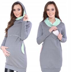  Ellie kismama és szoptatós pulóver, szürke/menta, XXL