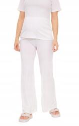 Prettylittlething Bordás Kismama Nadrág, fehér, Size 40, 100% poliészter