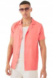 Boohooman XC41304 Boohoo Szatén Blúz Rövid Ujjal (18) L