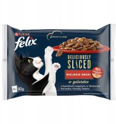 FELIX Deliciously Sliced Vidéki Ízek 4x80g Macskaeledel Mix 4 Íz