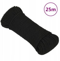 VidaXL Munkakötél, fekete, 3 mm, 25 m, poliészter (8720287130765)