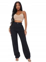 Shein Női Farmernadrág Fekete Hosszú Egyenes 28 Vwg