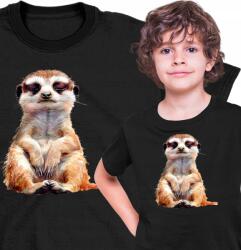  Gyerek Póló Szurikáta Kedves Gyerek 1 Fekete Xs (AP54.99.XS)