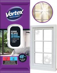 Vortex Nedves Törlőkendők Vortex Üveghez, Ablakhoz, Nedves, Felpattintható Tető, 48 Darab (Chusteczki Nawilżane Vortex Do Szkła Szyb)