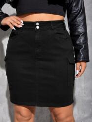 Shein Farmer Szoknya, térd előtt, zsebekkel, Size 62