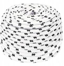 VidaXL Fonott vitorlás zsinór, fehér, 10mm x 25 m, poliészter (8720287130505)