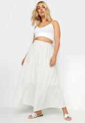 Yours Clothing FC37213 Yours Fehér Hímzett Maxi Szoknya Magas Derekú (36) 46