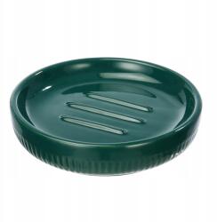 Rodeno Kerámia Szappantartó Zöld Fürdőszobába Dombornyomott Mintával Elegáns Fényes (ROD23346)