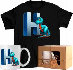  Póló szett Dino bögre dinoszaurusz t-rex ábécé H betű Kész Ajándék