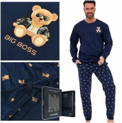 Cornette Férfi hosszú ujjú pizsama sötétkék macis pamut L-es méret (939/300)