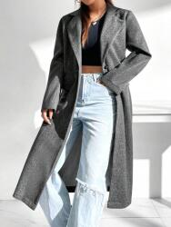 Shein J51110 Shein Szürke Klasszikus Hosszú Kabát (24) M