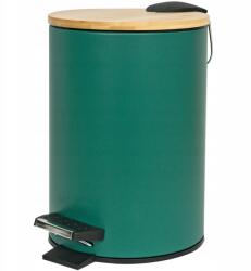 Rodeno Szemetes Kuka, Üvegzöld, 3L, Láb Pedállal, Acél, Lassú Záródás (ROD9872)