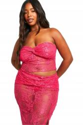 Boohoo T32307 Boohoo Rózsaszín Csipkés Top, Vállakat Szabadon Hagyó (18) 5XL