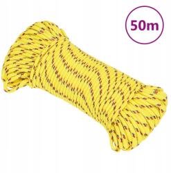 VidaXL Vitorláskötél, sárga, 3 mm, 50 m, polipropilén (8720287128670)