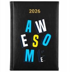FunnyCase Könyvnaptár 2026 Awesome Fekete tervező Időzítő Ajándék Minták (Kalendarz Czarny AWESOME)