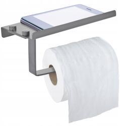 Rodeno Ezüst Színű Wc Papír Tartó Polccal, Praktikus És Tartós (ROD9032)