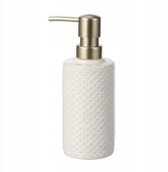 Rodeno Folyékony szappan adagoló, fürdőszobai, fehér, geometrikus mintával, arany színű pumpával (ROD9315)