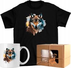 Szett: Póló Bögre Farkas Mintás, Színes 03 Kész Ajándék