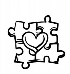  Autós matrica puzzle szív 2d 15cm x 14cm