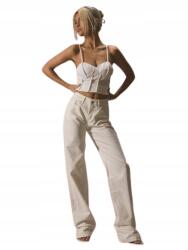 Shein Fehér Egyenes Szárú Női Farmernadrág, hosszú cipzárral, Size 25