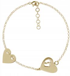  Aranyozott Karkötő Finom Szív Láb Anya Ezüst 925 Gravírozás