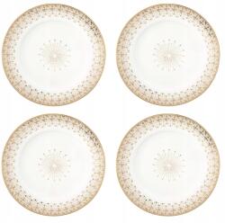 Easy Life 4x Tányér tányér 19 cm desszertes minimalista mintás meleg barna színek (880-9626)