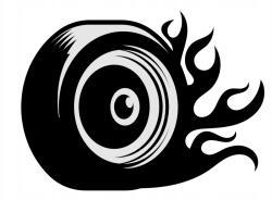  Autós matrica gumiabroncs lángok 5r 12 x 15cm