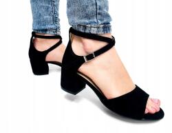  Fekete Puha Szandál Alacsony Sarkú 39-ES (KRZ0221-30-TK)