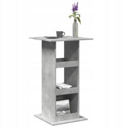 VidaXL Bárasztal polcokkal, betonszürke, 60x60x102 cm (854331)