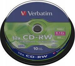 Verbatim Cd-rw 80 perc, 8-12x, 10 szelet