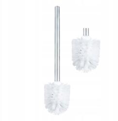 Rodeno Wc Kefe, Toalett Kefe Fürdőszobába, Ezüst Nyél, Fehér Fej, Acél (ROD8066)