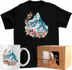 Póló szett Bögre hegy cseresznyevirág természet Sakura Kész Ajándék